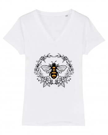 Bee Floral White