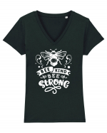 Bee Kind Bee Strong Tricou mânecă scurtă guler V Damă Evoker