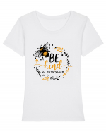 Bee Kind To Everyone Tricou mânecă scurtă guler larg fitted Damă Expresser