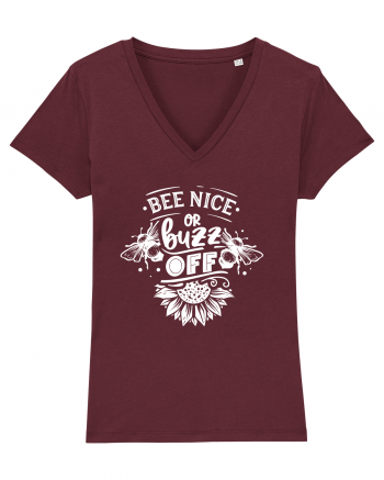 Bee Nice Or Buzz Off Burgundy