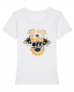 Bee Nice Or Buzz Off Tricou mânecă scurtă guler larg fitted Damă Expresser