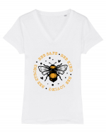 Bee Safe Kind Loving Strong Tricou mânecă scurtă guler V Damă Evoker