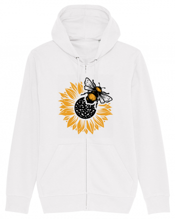 Bee Sunflower White