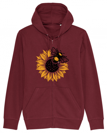 Bee Sunflower Burgundy