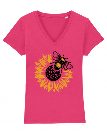 Bee Sunflower Raspberry