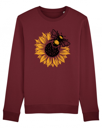 Bee Sunflower Burgundy