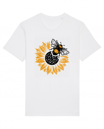 Bee Sunflower White