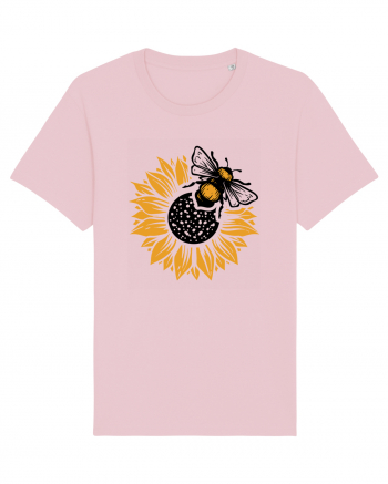 Bee Sunflower Cotton Pink