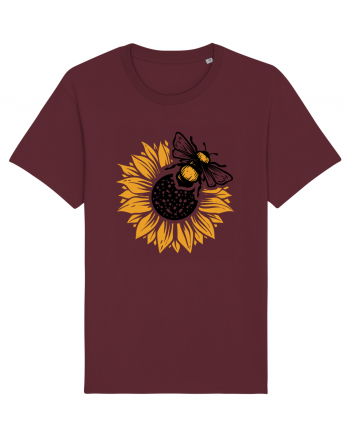 Bee Sunflower Burgundy