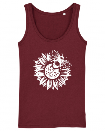 Bee Sunflower Burgundy