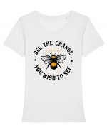 Bee The Change You Wish To See Tricou mânecă scurtă guler larg fitted Damă Expresser