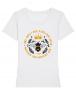 Bee Well Kind Sweet Loving Strong Tricou mânecă scurtă guler larg fitted Damă Expresser