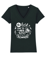 Best Time To Be Kind Always Tricou mânecă scurtă guler V Damă Evoker