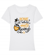 Home Is Where Your Honey Is Tricou mânecă scurtă guler larg fitted Damă Expresser