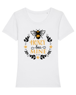 Honey Bee Mine Tricou mânecă scurtă guler larg fitted Damă Expresser