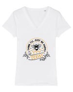 I Think I'll Just Be Happy Today Tricou mânecă scurtă guler V Damă Evoker