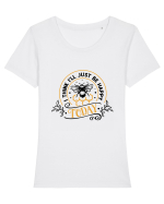I Think I'll Just Be Happy Today Tricou mânecă scurtă guler larg fitted Damă Expresser