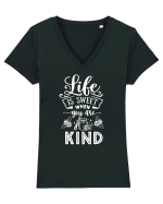 Life Is Sweet When You Are Kind Tricou mânecă scurtă guler V Damă Evoker
