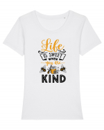 Life Is Sweet When You Are Kind Tricou mânecă scurtă guler larg fitted Damă Expresser