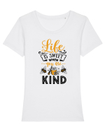 Life Is Sweet When You Are Kind Tricou mânecă scurtă guler larg fitted Damă Expresser