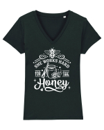 She Works Hard For The Honey Tricou mânecă scurtă guler V Damă Evoker