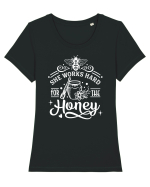 She Works Hard For The Honey Tricou mânecă scurtă guler larg fitted Damă Expresser