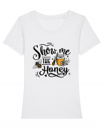 Show Me The Honey Tricou mânecă scurtă guler larg fitted Damă Expresser