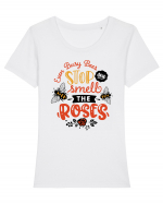 Stop And Smell The Roses Tricou mânecă scurtă guler larg fitted Damă Expresser