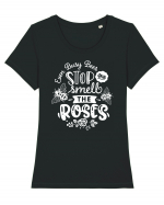 Stop And Smell The Roses Tricou mânecă scurtă guler larg fitted Damă Expresser