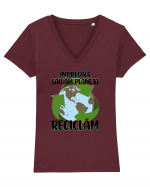 Reciclăm Tricou mânecă scurtă guler V Damă Evoker