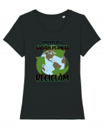 Reciclăm Tricou mânecă scurtă guler larg fitted Damă Expresser