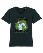 Reciclăm Tricou mânecă scurtă guler V Bărbat Presenter