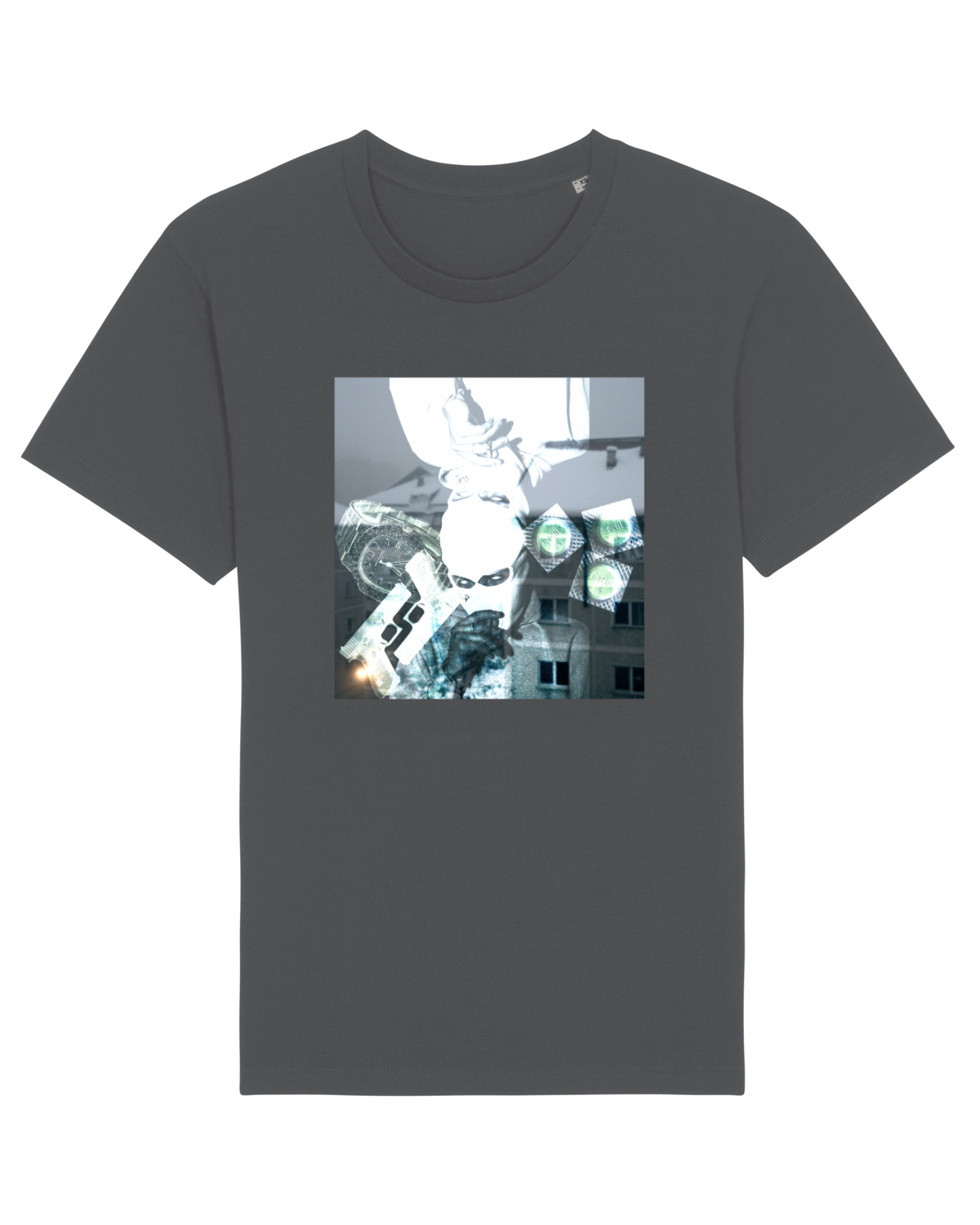Tricou mânecă scurtă Unisex Rocker Anthracite
