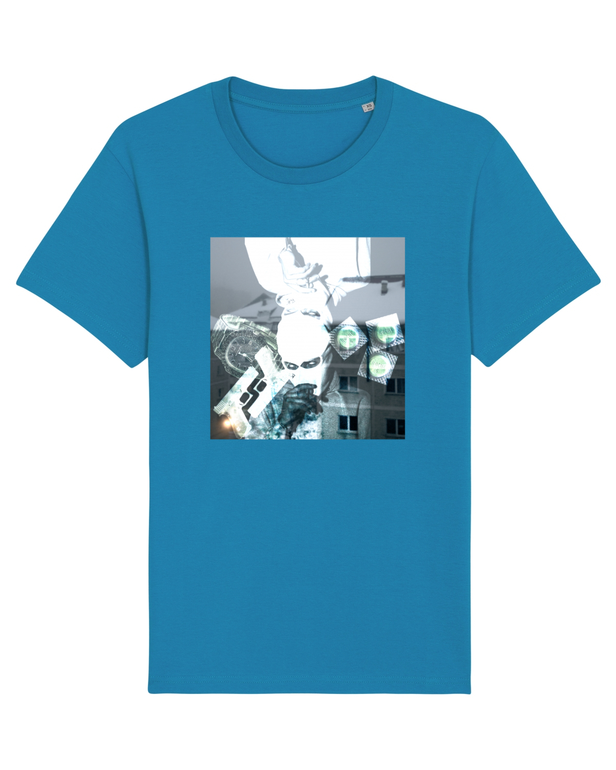 Tricou mânecă scurtă Unisex Rocker Azur