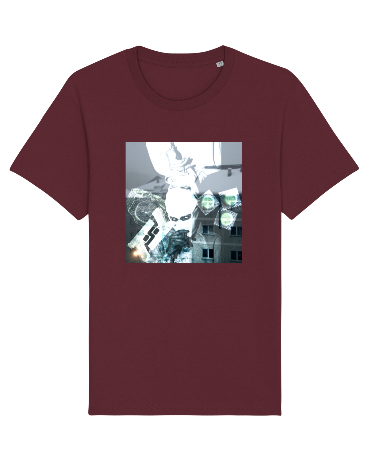 Tricou mânecă scurtă Unisex Rocker Burgundy