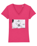 P-39 Tricou mânecă scurtă guler V Damă Evoker