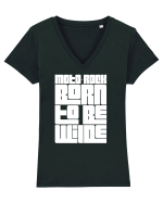 MotoRock BTW#4 Tricou mânecă scurtă guler V Damă Evoker