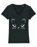 Meow Miau Tricou mânecă scurtă guler V Damă Evoker