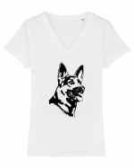 German Shepherd Tricou mânecă scurtă guler V Damă Evoker