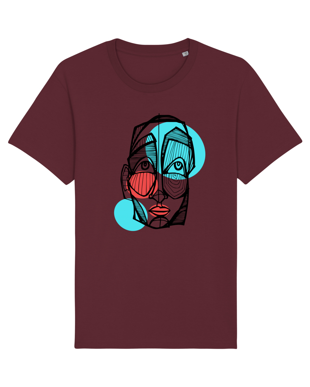 Tricou mânecă scurtă Unisex Rocker Burgundy