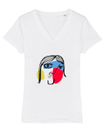silvia Tricou mânecă scurtă guler V Damă Evoker