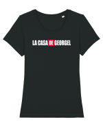 la casa de georgel Tricou mânecă scurtă guler larg fitted Damă Expresser