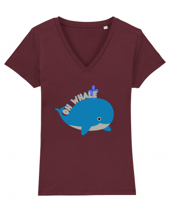 Oh Whale  Burgundy