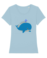 Oh Whale  Tricou mânecă scurtă guler larg fitted Damă Expresser