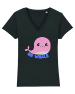 Oh Whale  Tricou mânecă scurtă guler V Damă Evoker