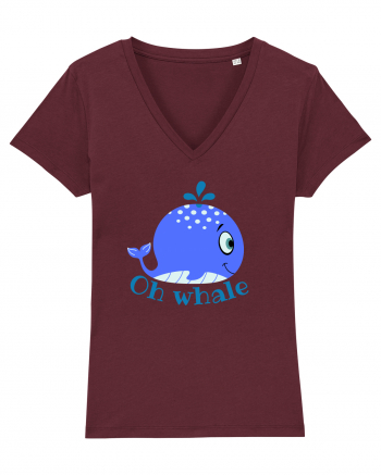 Oh Whale  Burgundy