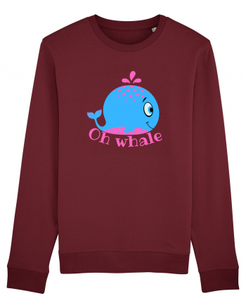 Oh Whale  Burgundy