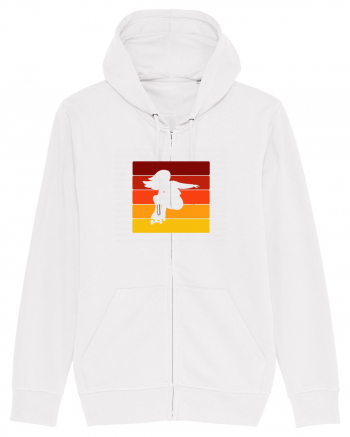 Retro Skateboarding Girl Sunset - Skater For Life White