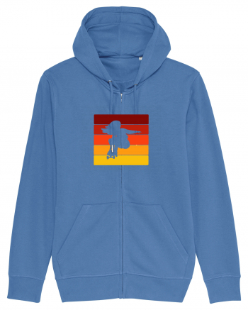 Retro Skateboarding Girl Sunset - Skater For Life Bright Blue