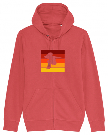 Retro Skateboarding Girl Sunset - Skater For Life Carmine Red